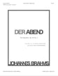 Der Abend SATB choral sheet music cover